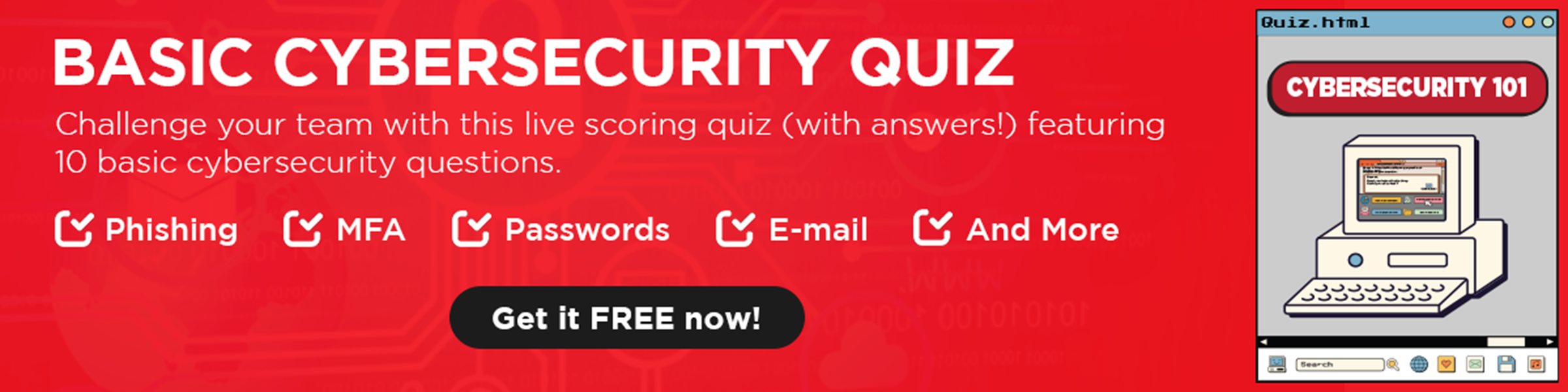 Free cybersecurity quiz with answers.